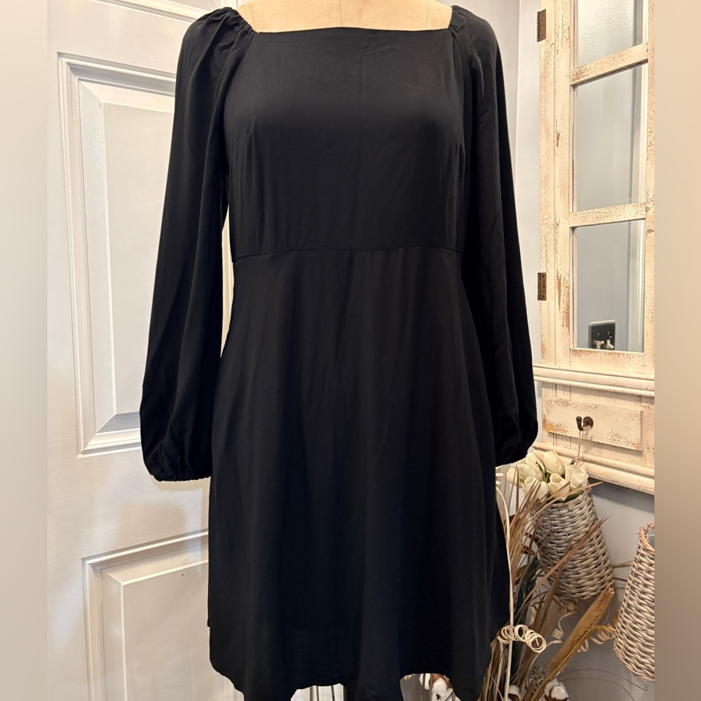 GAP‎ Black Long Sleeve Women's Mini  Babydoll Dress Small NWT Goth Fairy Grunge